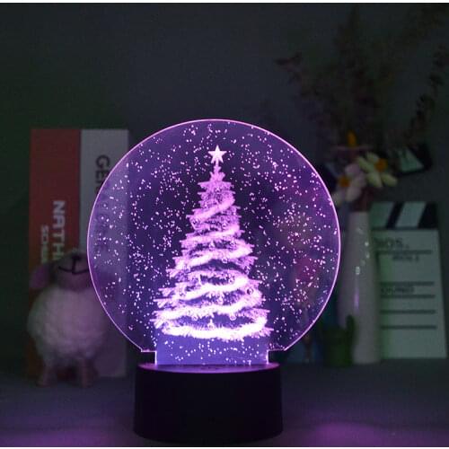 3d Illusion Night Light Christmas Tree 3D Symphony Lamp Bedside Lighting Baby Gifts Holiday Xmas Decoration