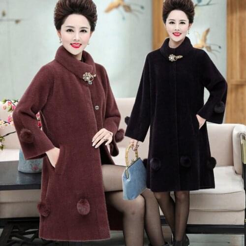 2019 New Fashion Ball Spliced Women Mink Fur Coat Long Winter Jacket Luxury Loose Plus Size Warm 6XL Tops Abrigos Mujer f2207