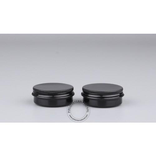 Wholesale Excellent 30g Black Aluminium Jar, 30ml/1oz Empty Metal Cosmetic Containers, 50pcs/lot Free Shipping