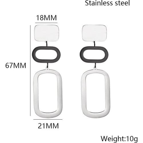 OUFEI Drop Earrings For Women Stainless Steel Stylish simplicity Geometric Jewelry 2019 Jewelry Accessories