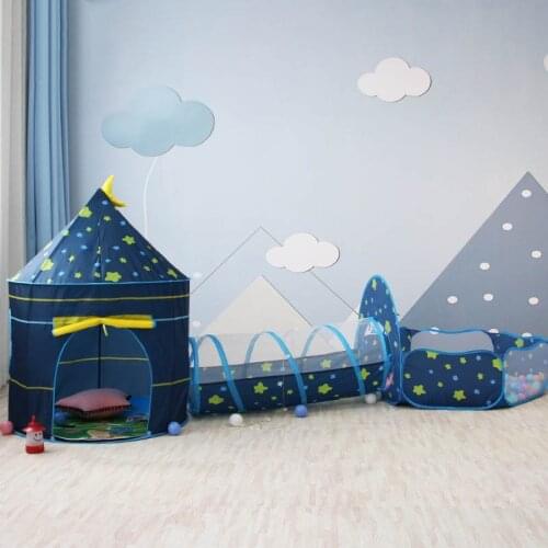 3 in 1 Children Tent House Toy Ball Pool Portable Children Tipi Tents Crawling Tunnel Pool Ball Pit House Kids Removable Tent