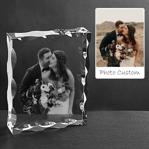Personalized Custom K9 Crystal Photo Laser Crystal Photo Frame Family Wedding Anniversary Birthday Souvenir Gift