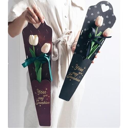 10Pcs Single Flower Rose Wrapping Gift Box Valentines Day Wedding Decor Rose Flower Packaging Gift Box Bouquet Floral Material