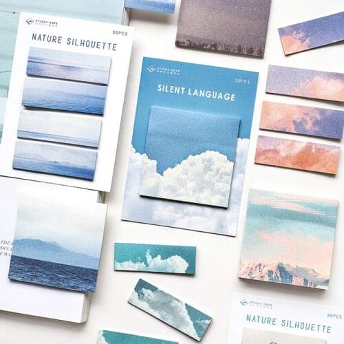 Nature Silhouette Series Memo Pad N Times Sticky Notes DIY School Supplies Bookmark Label Memo Stationery