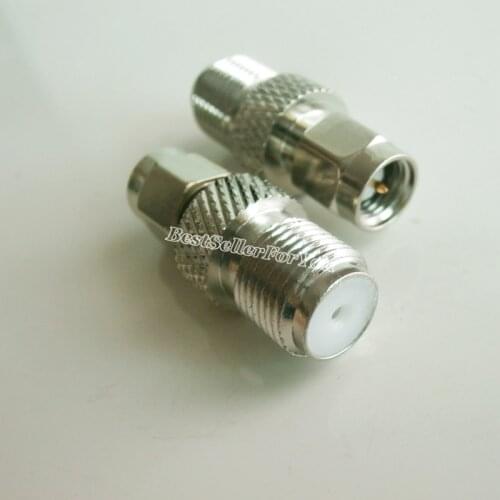 1Pcs F Type Female To SMA Connector Male Plug Coaxial RF Adapter Connector