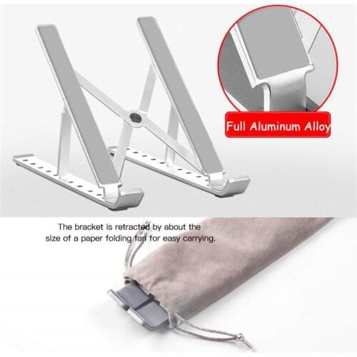 Aluminum Alloy Adjustable Laptop tablet Stand for Ipad Notebook Folding Portable Office Home Computer Cooling Bracket Holder AT