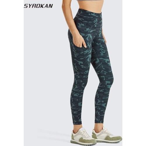 SYROKAN Womens Naked Feeling High Waisted Workout Pants Tummy Control Yoga Leggings with Pockets 23 inches