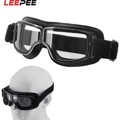 LEEPEE Vintage Motorcycle Goggles Motocross Eyewear Mask Steampunk Helmet Goggles Motorbike Glasses Universal Windproof
