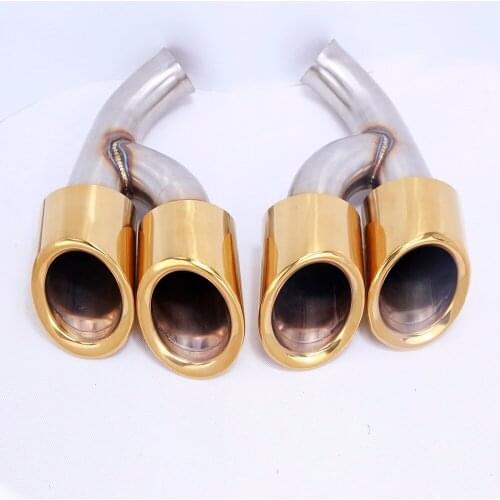 Wotefusi Golden Stainless Steel Exhaust Tail Tip Ends Pipe For Porsche Cayenne 2015 2016 2017 [QP1061]