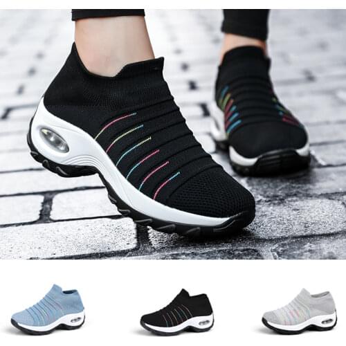 Womens Tennis Shoes Breathable Mesh Height-increasing Gym Slip on Women Sneakers Female Sock Footwear Outdoor Fitness Sport
