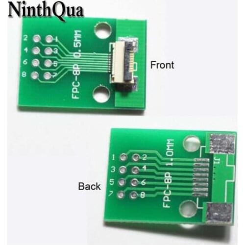 1pcs 8P FFC FPC Adapter PBC Plated 0.5MM / 1.0MM Pitch Flip cover to 2.54mm 8Pin Flat Cable Socket Connector for TFT LCD
