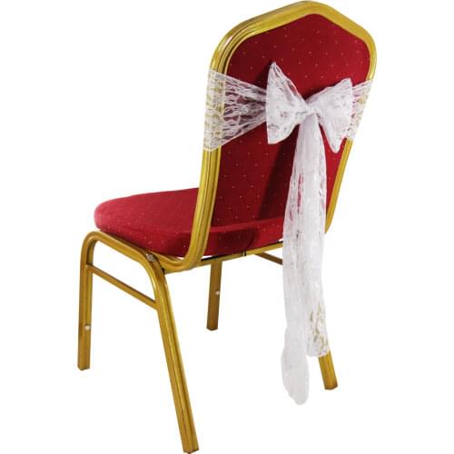 1pcs White Lace Chair Sashes Wedding Chair Knot Decoration Chairs Cover Bow band Belt Ties For Weddings Banquet Decorations
