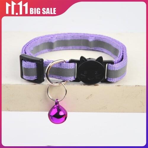 Colorful Cat Necklace Cat Collar With Bell Adjustable Buckle Collar Cat Pet Supplies Cat Small Dog Accessories Collar Pet Supply