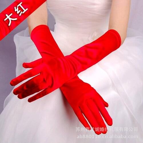 10pc/ lot 38cm 20color Women lady dancing performance long red gloves fashion evening party glove free shipping