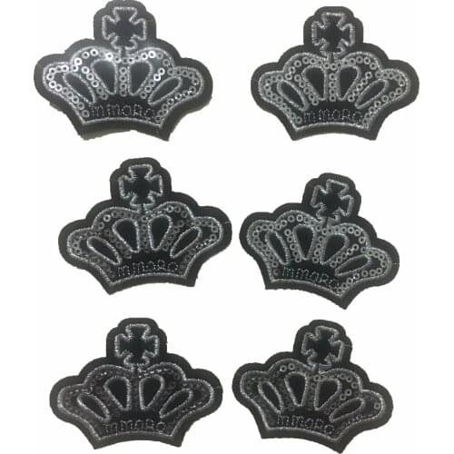 10 Pieces/lot Crown Patches Iron on Appliques Patch DIY Garmewnt Accessories Backpack Cloth Decal Beaded Patches 10Pcs/lot