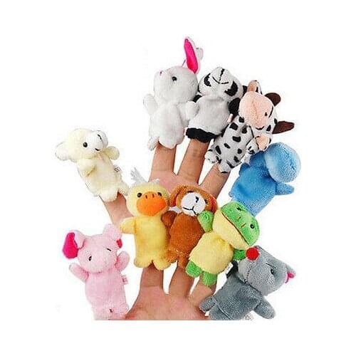 10pcs Finger Puppets Cloth Plush Doll Baby Educational Cute Hand Cartoon Animal Toys