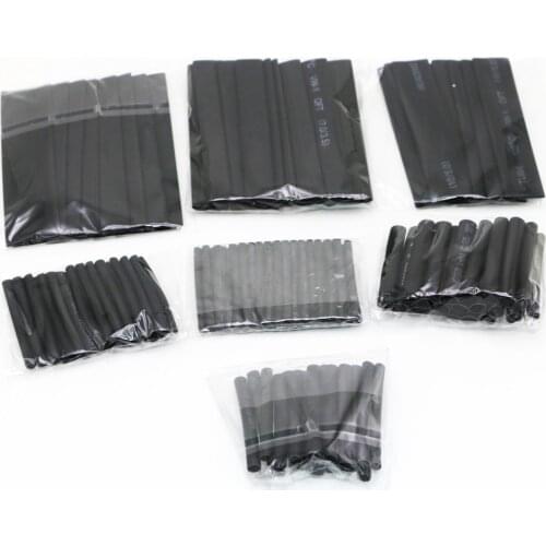 127Pcs Black Heat Shrink Tubing Tube Cable Sleeves Wrap Wire Set 7 Size for Rc DIY Drone