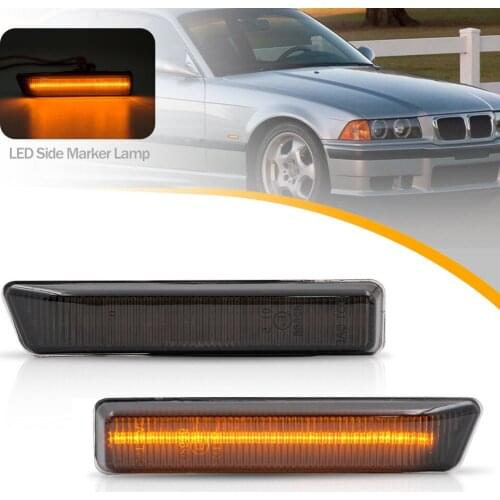 2Pcs LED Side Marker Turn Signal Lights Smoke/Clear Lens For BMW 3 Series E36 LCI 318i 318is 323i 328i X5 E53 2000 2002 2004