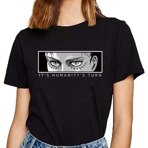 2021 Attack on Titan Season 4 Eren Yeager Women Hip Hop Clothes with Short Sleeves T Shirt Tops