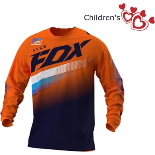 2021 Kids Off Road T-Shirt Bicycle Cycling Bike fox Downhill Jersey Motorcycle Jersey Motocross Boys