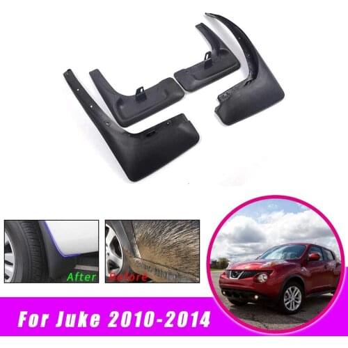4Pcs Car Mud Guards For Nissan juke 2010 2012 2013 2014 Front Rear Splash Guards Over Fender Kit Car Styling Fender Accessories