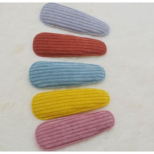 40pcs/lot 8.5*3.2cm felt stripe BB Hair Clip Cover Padded Appliques without clip for DIY handmade Hair clip Accessories
