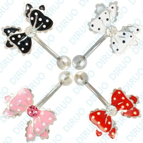 5pcs/lot Wholesale Bowknot Belly Ring Navel Ring Body Piercing Jewelry. nickel-free
