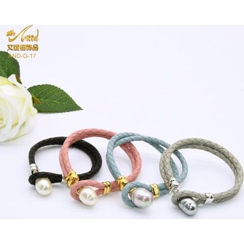 ANIID Pearl Leather Bracelet For Women Bracelet Multilayer Genuine Braided Rope Jewelry Chain Charm Original Design Fashion 18cm