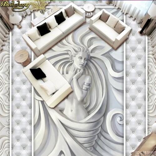 Beibehang Custom photo wallpaper floor painted to paste modern fashion beauty sculpture 3D self-adhesive PVC floor