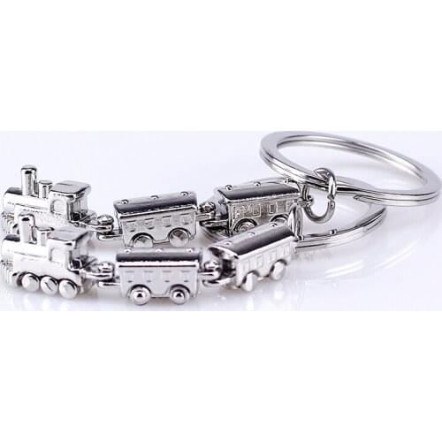 FREE SHIPPING by FEDEX 100pcs/lot Metal Vintage Train Keychains Steam Train Keyrings Steam Train Key Chains for Gifts