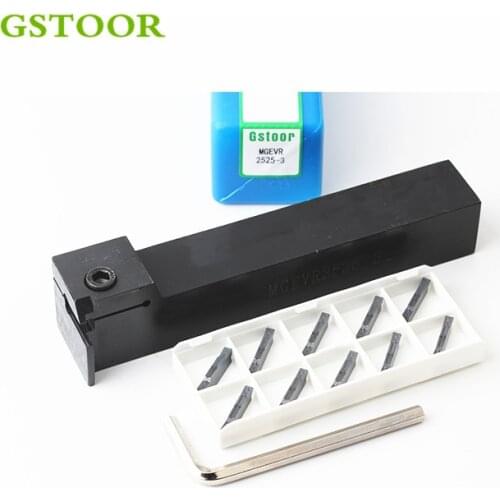 1PC MGEVR/L2525 1.5/2/2.5/3/4 Grooving Turning Tool Holder Set with 10PCS MGMN Inserts