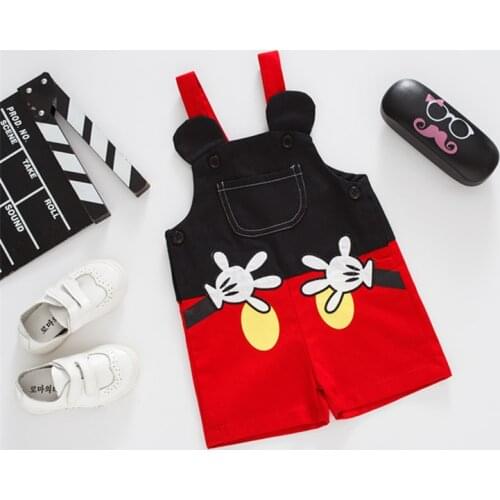 Baby Cartoon Overalls Casual Pants Kid Strap Pants Spring Summer Shorts Rompers Toddler Boy Girl Jumpsuits Childrens Clothes