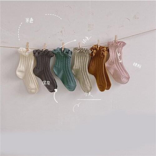 2-8Yrs Girls lace socks Spring autumn cotton kids ankle socks for girls floor socks toddler sport socks children chaussettes