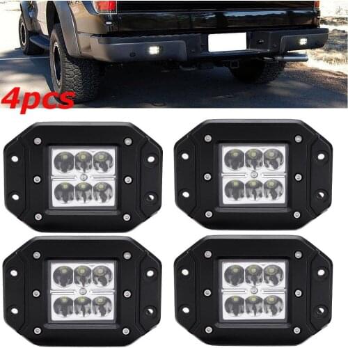 4pcs 4" Flood/Spot 6LED Light Bar Backup Reverse Rear Bumper Lamp For Offroad lada 4x4 Jeep SUV Pickup Camper Trailer Dodge