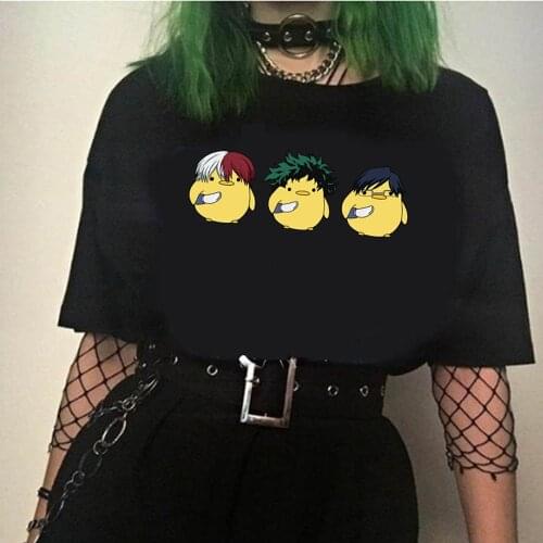 Men Women T-shirt Tops Kawaii My Hero Academia Tshirt Shoto Tenya Iida Izuku Midoriya T-shirt Crew Neck Clothes