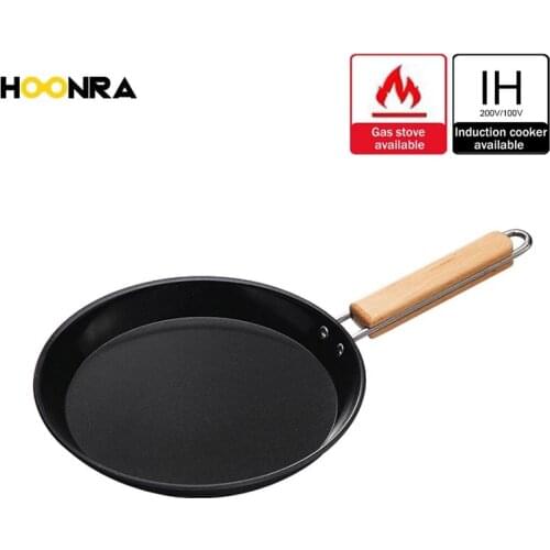 HOONRA 8 Inch Non-stick Frying Pan 304 Stainless Steel Wok Household Fried Egg Steak Pan Multipurpose Kitchen Cookware