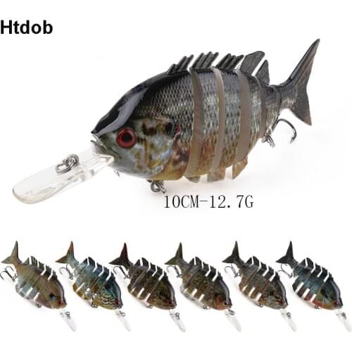 Htdob Multi Jointed Hard Bait 10cm 12.7g Lifelike Wobblers 6 Segments Swimbait Crankbait Fishing Lure iscas artificiais leurre