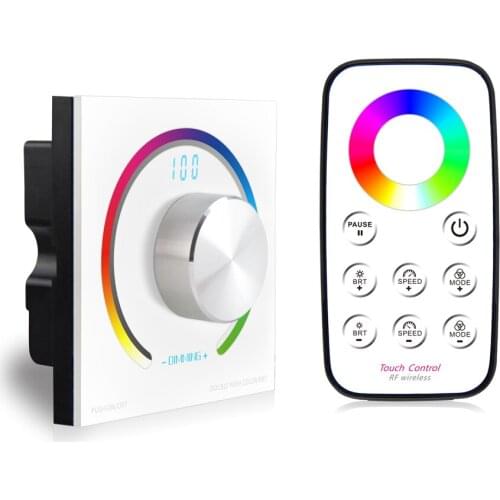 K3+T3 DC12V rotary digital RGB led light display 3 channel manual rgb strip controller rf remote control RGB led controller