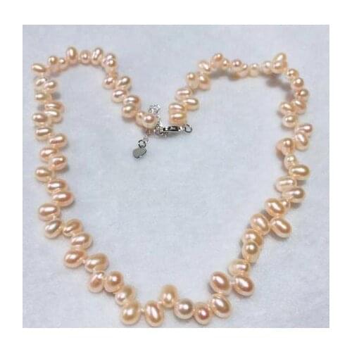 Favorite Pearl Necklace New Arrival Natural Real Baroque Irregularity 7-8mm Pearl Fine Jewelry 925 Sterling Silver Metal Clasp