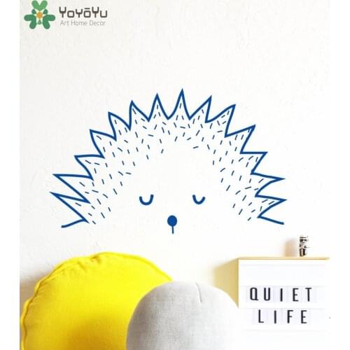 Cute Animal Wall Decal Hedge Hog Vinyl Wall Sticker For Kids Room Art Mural Baby Gift Home Decor Modern Design Nursery DIY SY421