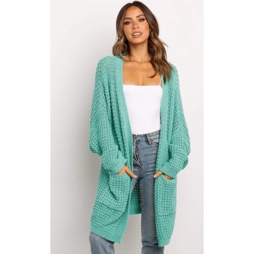 Fashion Cardigans Autumn Winter Womens Sweaters 2020 Knitting Sweater Long Cardigan Color Contrast Coat Female Knitted Sweater