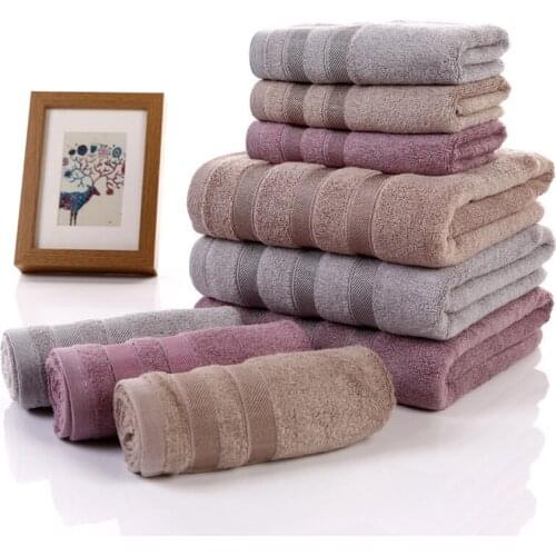 100% Bamboo Fiber Bathing Towel Set Solid Small Hand Face Washcloth Large Bath Towel Absorbent Home Hotel Shower Towels Bathroom