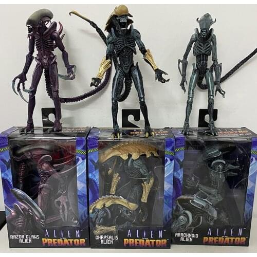 NECA Alien Razor Claws Arachnoid Chrysalis Predator Action Figures Toy Doll Gift 23cm