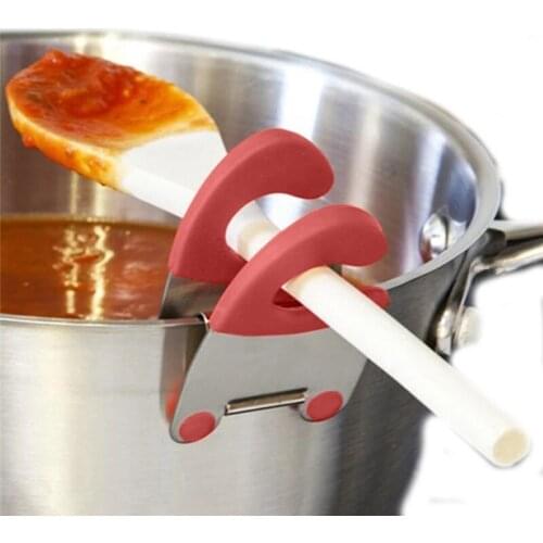 Stainless Steel Heat-resistant Spoon Rest Spatula Holder Hot Pot Clipper Mess Free Kitchen Gadgets