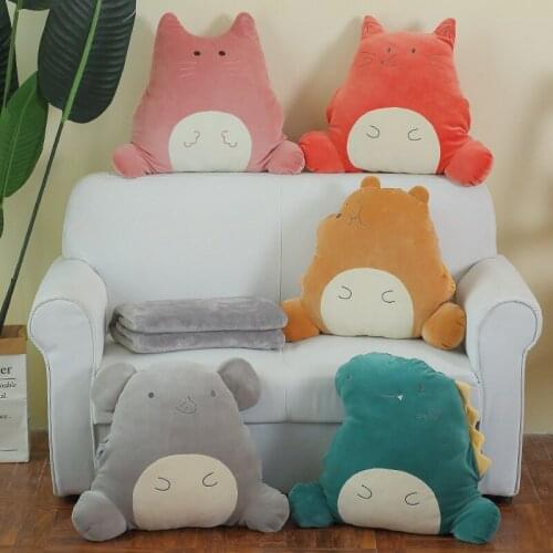 Pillow And Quilt Double Use Cute plush Toy Pillow Lunch Break Warm Pillow Lying Children Muffle Plush Toys Flip Doll Gift Toy