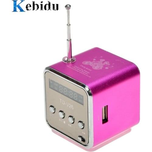 Kebidu TD-V26 Portable Radio Speaker With LCD Display Support Micro SD/TF MP3 Music Player Digital FM Compatible for Laptop