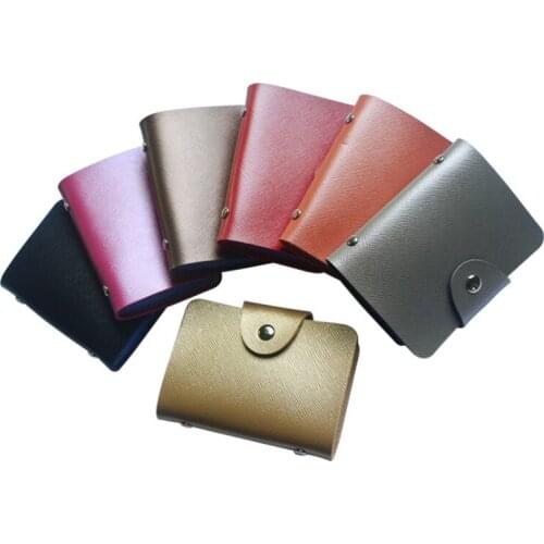 PU Leather 24 Bits Id Card Holder Multifunction Business Bank Card Case Men Women Credit Passport Rfid Purse Wallet Bag