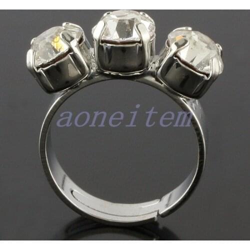 Ring Size US7 Women Ring Fashion Luxury Adjustable Silver Color Woman Rings For Attend Cocktail Party