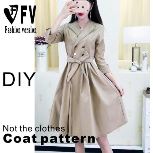 Large swing windbreaker pattern womens coat cutting drawing 1:1 garment structure pattern BFY-268