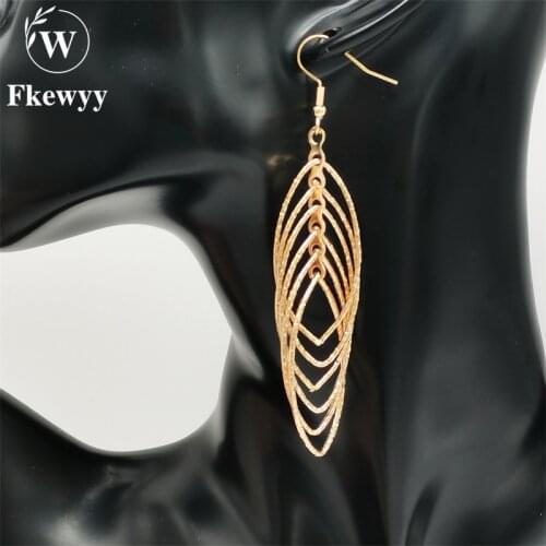 Fkewyy Luxury Earrings For Women Fashion Jewelry Design Punk Accessories Geometry Multi-Layer Dangle Earrings Jewellery Gothic